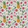 Women's Whimsical Garden Fruit & Floral Pattern with Bees, Dragonflies in Red, Gold, Green Satin Pajamas Set - 2