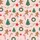 Women's Pale Pink Whimsical Gingerbread Men Emerald Green Christmas Tree Candy Cane Pattern Satin Pajamas Set - 2