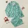 Moms' Vibrant Aquamarine Playful Paw Print 'Mom' Text & Hearts Design Satin Pajamas Set - 1