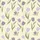 Women's Vintage Flat Illustrative Tulip & Foliage Pattern Creamy Yellow Lavender Satin Pajamas Set - 2