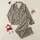 Women's Sophisticated Creamy Tan Earthy Brown Jet Black Flowing Leopard Rosette Motif Satin Pajamas Set - 1