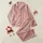 Women's Intricate Flowing Organic Braided Lines Abstract Loop Pattern Blush Pink Rosy Cream Palette Satin Pajamas Set - 1