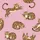 Women's Whimsical Bubblegum Pink Leopard Print with Playful Tawny & Black Rosette Pattern Satin Pajamas Set - 2