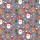 Women's Muted Purplish-Grey Christmas Santa Reindeer Gingerbread Snowflake Pattern Satin Pajamas Set - 2