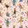 Women's Whimsical Leopard Blush Pink Yellow-Orange Flat Graphic Art with Brightly Clad Leopards, Star Vests & Plaid Shirts Satin Pajamas Set - 2