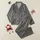 Women's Charcoal Grey White Eyelash Moon Star Script "Good Night" Pink Heart Pattern Satin Pajamas Set - 1