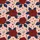 Women's Elegant Peachy Pink Dark Red Rose Navy Butterfly Illustrative Pattern Satin Pajamas Set - 2