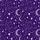 Women's Deep Royal Purple Whimsical Hand-Drawn Moon, Stars & Eyelash Celestial Pattern Satin Pajamas Set - 2