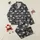 Design Enthusiasts' Intricate Grey Skull Art Ethereal Smoke Jet Black Pattern Satin Pajamas Set - 41nvqwgoni