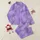 Women's Soft Plush Light Purple Lavender Organic Marbled Cloud Abstract Pattern Satin Pajamas Set - 1