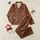 Women's Ornate Baroque Scrollwork in Antique Gold, Forest Green, Deep Burgundy Satin Pajamas Set - 1