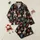 Women's Vintage Pin-Up Tattoo Art Black Red Yellow Teal Rose Wolf Hearts Pattern Satin Pajamas Set - 1