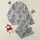 Women's Whimsical Hand-Drawn Shaggy Highland Cow Floral Crown Black Line Art Heather Grey Pattern Satin Pajamas Set - 1