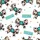 Women's White & Brown Cow Print Bows, Turquoise Howdy Blocks & Orange Stars Pattern Satin Pajamas Set - 2
