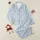 Women's Pale Sky Blue & Crisp White Fine Striped with Dark Navy Delicate Bows, Tiny Hearts & Minimalist Stars Satin Pajamas Set - 1