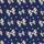 Women's Navy Whimsical Cow Print Bows Light Blue Gems Scattered Pastel Stars Design Satin Pajamas Set - 2