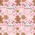 Women's Sweet Pink Gingerbread Hot Cocoa Candy Cane Whimsical Winter Pattern Satin Pajamas Set - 2