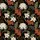 Women's Refined Autumn Botanical Tapestry Black Terracotta Russet Oak Maple Leaves & Cream Chrysanthemums Satin Pajamas Set - 2