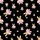 Women's Black Hand-Drawn Baby Rabbit Motif Pattern with Pink Striped Bows Satin Pajamas Set - 2