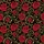 Women's Stylized Crimson Rose & Antique Gold Filigree Seamless Black Pattern Satin Pajamas Set - 2