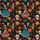 Folk Art Enthusiasts' Vibrant Multi-Color Calavera Mariachi & Marigold Folk Art Pattern Satin Pajamas Set - 2