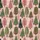 Women's Enchanted Winter Folk Art: Blush Pink Background, Painterly Sage Green & Olive Trees, Berry Accents Satin Pajamas Set - 2