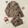 Women's Soft Taupe Brown Leopard Print Spots & Black Intricate Butterfly Pattern Satin Pajamas Set - 1