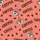 Women's Coral Pink Vector Coffee Bean & Steaming Cup Heart Outline Pattern Satin Pajamas Set - 2