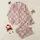 Women's Muted Pastel Pink Off-White Lace-Inspired Floral Filigree Pattern Satin Pajamas Set - 1