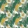 Nature Lovers' Hand-Drawn Tropical Botanical Emerald Sage Ochre Leaf Pattern Satin Pajamas Set - 2