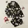 Women's Whimsical Black Gold Mystical Moon Witch Hat Crystal Skull Pattern Satin Pajamas Set - 1