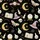 Women's Whimsical Black Gold Mystical Moon Witch Hat Crystal Skull Pattern Satin Pajamas Set - 2
