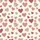 Women's Cozy Fuzzy Hearts All-Over Pattern in Muted Dusty Rose Salmon & Soft Plaid on Cream Satin Pajamas Set - 2