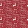 Women's Vintage Red Christmas Calligraphy Reindeer Nordic Pattern Satin Pajamas Set - 2