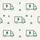 Women's Pixel Art Off-White Electric Van Tiled Pattern Dark Forest Green Lightning Accents Satin Pajamas Set - 2