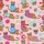 Youth's Cartoon Pop Art Leopard Pattern Pastel Pink with Vibrant Sweaters & Retro Sunglasses Satin Pajamas Set - 2