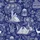 Women's Crisp White Indigo Blue Toile de Jouy Enchanting Forest Whimsical Figures Botanical Pattern Satin Pajamas Set - 2
