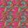 Women's Scarlet Red Chinese Phoenix Peony Floral Repeat Pattern Fuchsia, Emerald, Electric Blue Satin Pajamas Set - 2