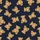Youth's Whimsical Golden Brown Fuzzy Teddy Bear All-Over Print Deep Navy Blue Design Satin Pajamas Set - 2