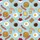 Women's Light Blue Illustrative Breakfast Pattern: Golden Eggs, Crispy Bacon, Pancakes & Coffee Satin Pajamas Set - 2