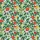 Women's Vintage Botanical Red-Orange Pomegranates Golden Fruit Green Foliage Blue Butterflies Pale Robin's Egg Blue Print Satin Pajamas Set - 2