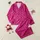 Women's Vibrant Magenta Abstract Tessellation with White Geometric Lace Lines Satin Pajamas Set - 1