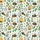 Women's Whimsical Hand-Drawn Bumblebee & Golden Beehive Pastel Floral Forest Green Leaves Pattern Satin Pajamas Set - 2