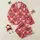 Women's Illustrative French Bulldog & Rose Floral Pattern with Grey, Pink, Lavender on Bright Red Satin Pajamas Set - 1