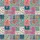 Women's Vintage Bohemian Patchwork Floral Paisley Folk Art Hot Pink Teal Mosaic Satin Pajamas Set - 2