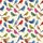 Nature Lovers' Whimsical Songbird Pattern Flat Art Cardinal Red Sky Blue Magenta Periwinkle Beige Satin Pajamas Set - 2