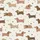 Women's Dachshund Lovers Cream Off-White Illustrative Fawn Brown Striped Dachshund Puppy Scatter Print Satin Pajamas Set - 2