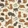 Cat Lovers' Whimsical Hand-Drawn Cats Brown Grey Orange Paw Print Kitten Text Pattern Satin Pajamas Set - 2