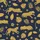 Teens' Whimsical Navy Gold Leopard Tropical Leaf Bloom Pattern Satin Pajamas Set - 2