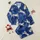 Women's Deep Royal Blue Whimsical White Tiger Black Stripe Jungle Motif Pattern Satin Pajamas Set - 1